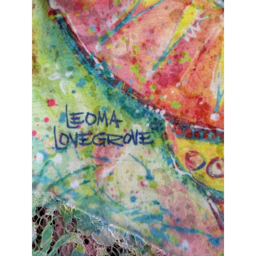 Leoma Lovegrove Top Womans Medium Ocean Christmas Beachy Coastal Asymmetrical - Picture 9 of 14